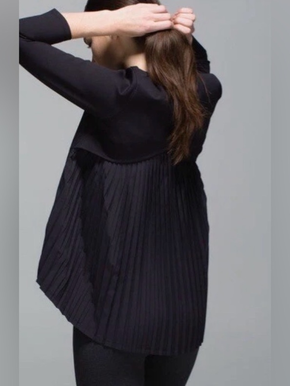 Pleated Back Black Women's shirt sweater lululemon as is scuba material small?
